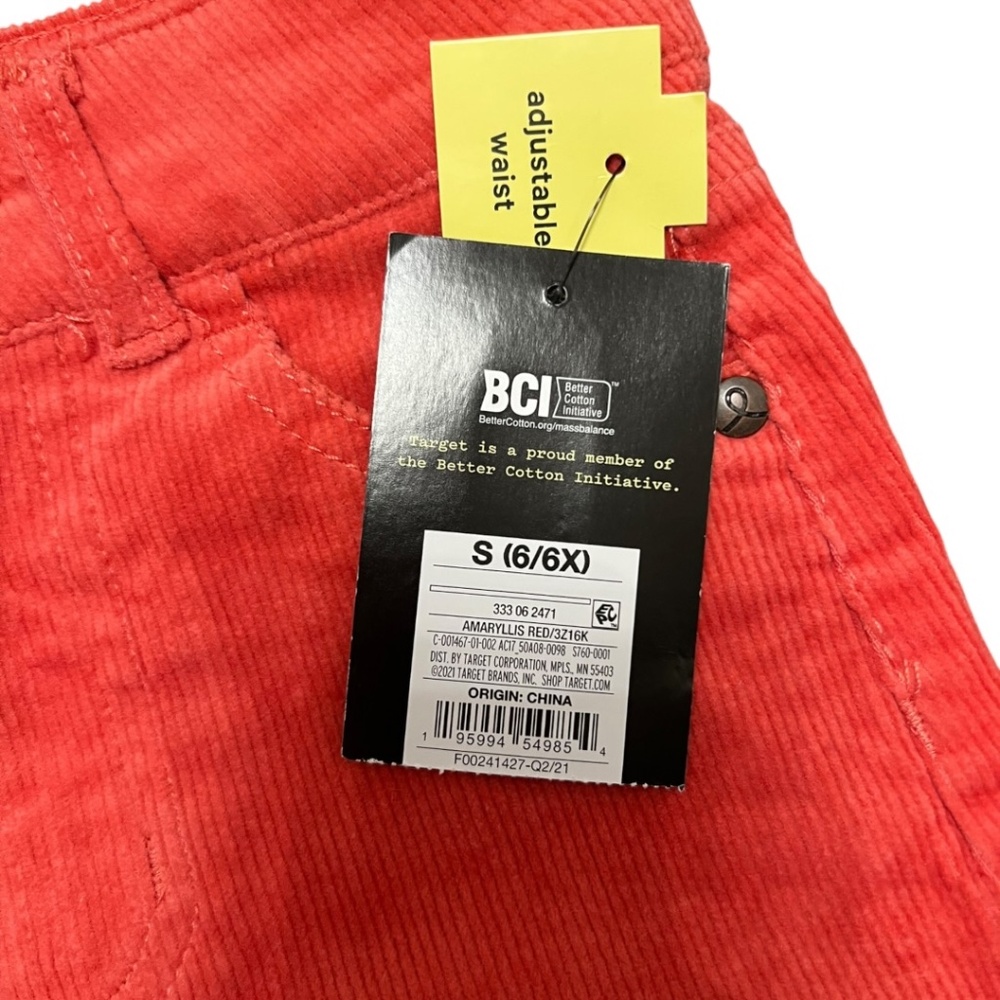 Art Class Coral Corduroy Skirt Girls Size Small (6/6X) Adjustable Waist, NWT - Picture 3 of 4